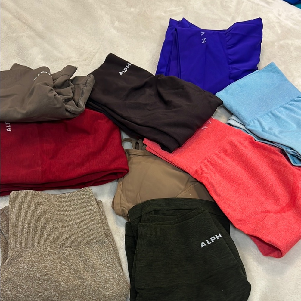 Alphalete leggings + shorts nvgtn shorts gymshark bundle